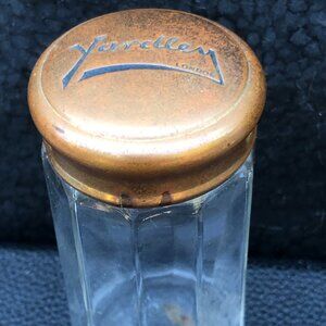 Vintage Yardley London Glass Bottle with Brass Lid. 1940s